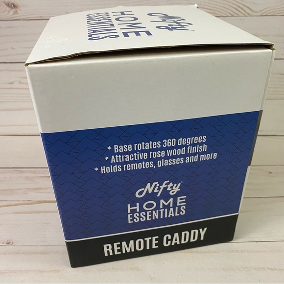 Home Essentials Tabletop Remote Caddy 360 Degree Swivel Rose Wood - Picture 5 of 6